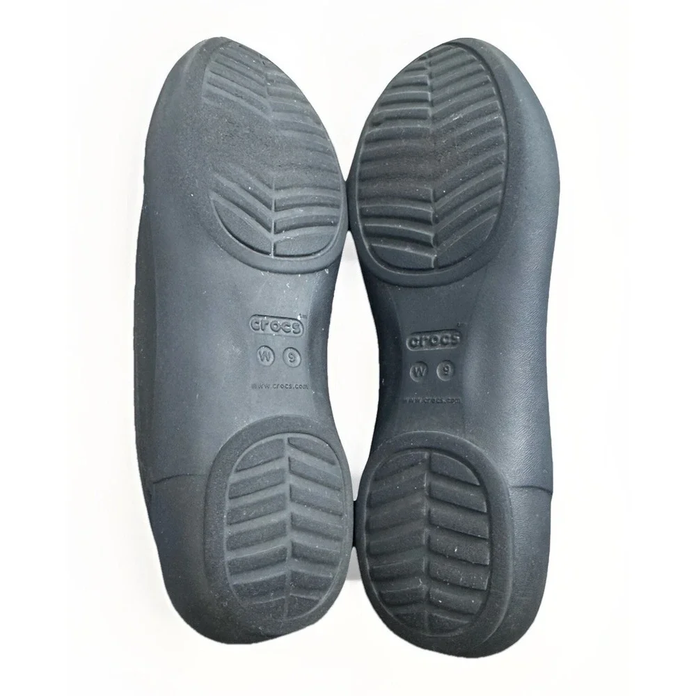 Crocs Kadee Ballet Flats Womens Size 9 W Solid Black Slip-On Comfort Water Shoes